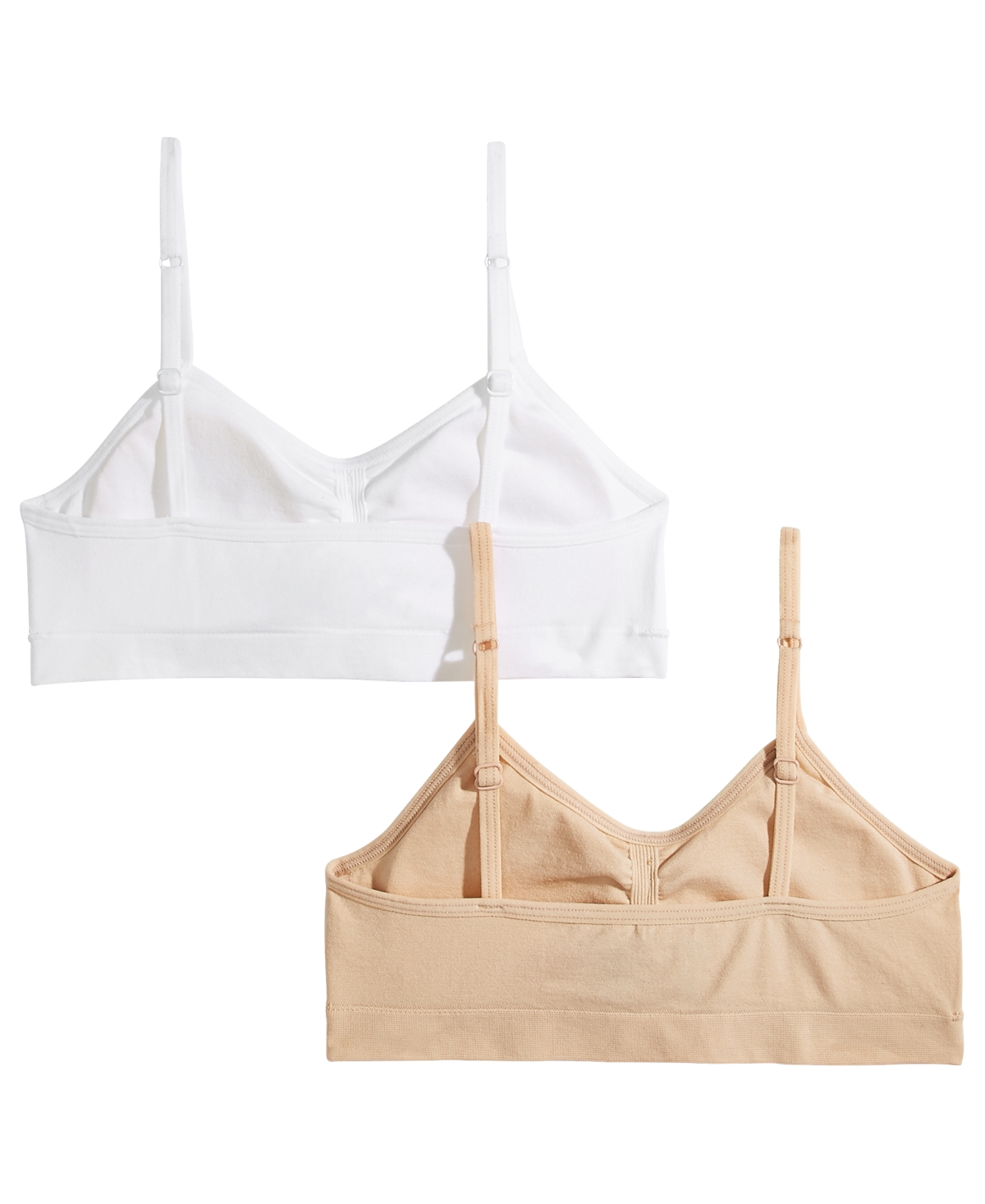 Maidenform Little & Big Girls 2-Pack Seamless Ruched Bras -white