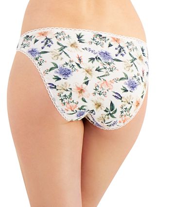 Charter Club Women's Floral-Print Cotton Bikini Underwear, Created