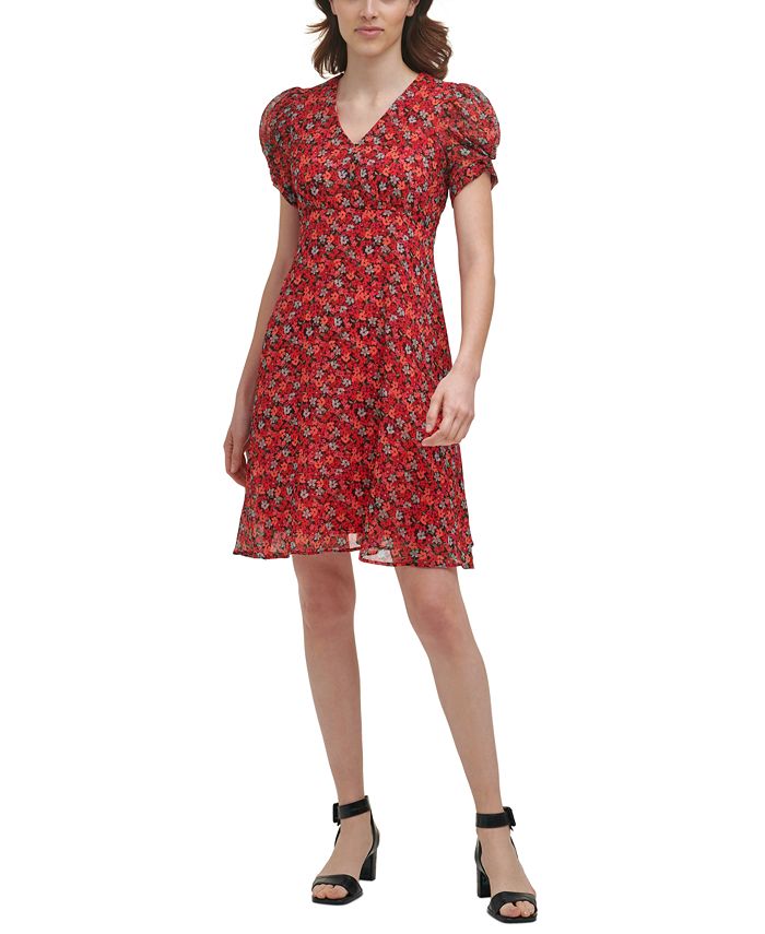 Calvin Klein FloralPrint EmpireWaist Dress Macy's