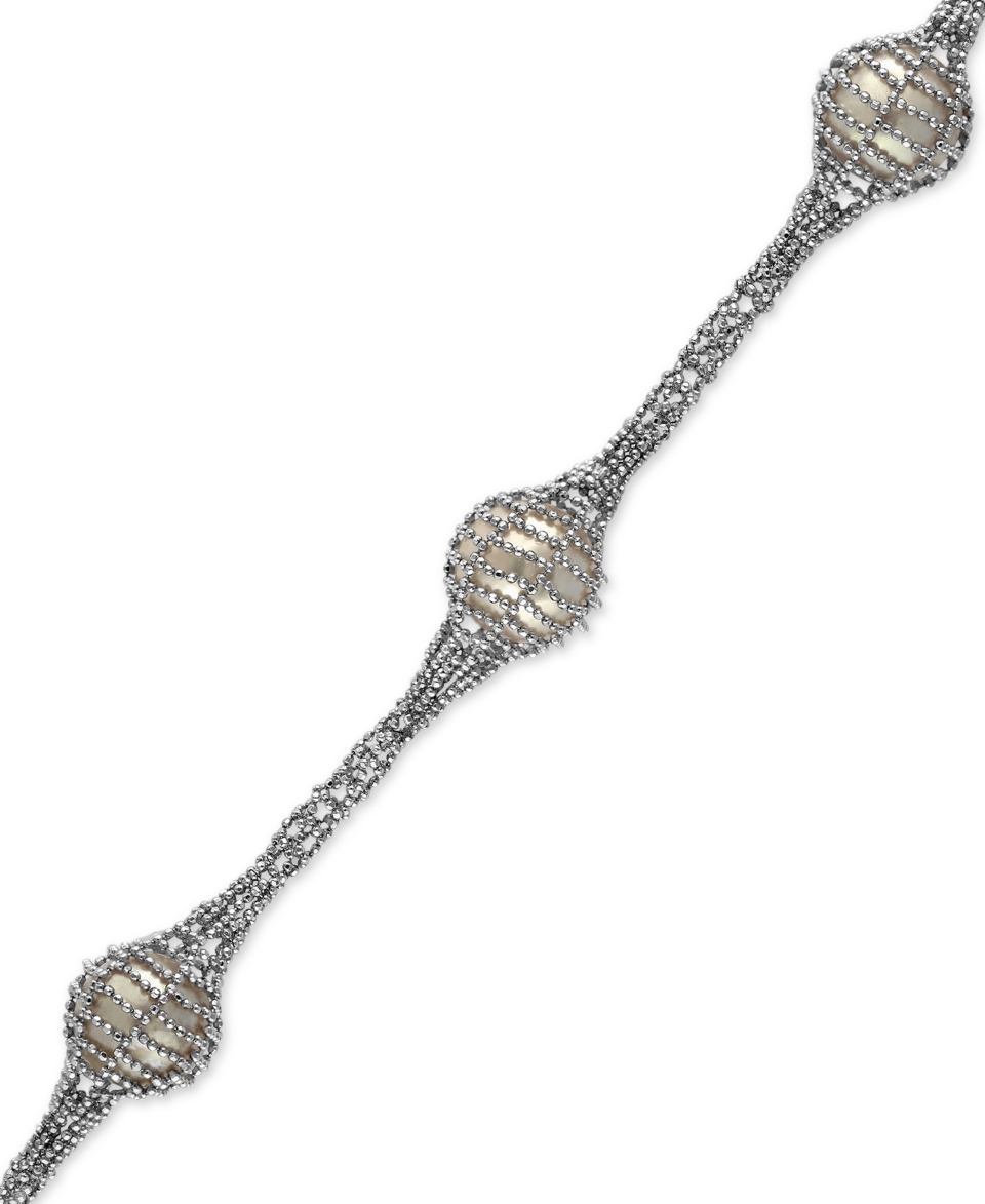 Pearls by EFFY Bracelet, Cultured Freshwater Pearl Mesh Bracelet (12mm