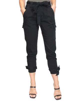 almost famous belted black cargo pants