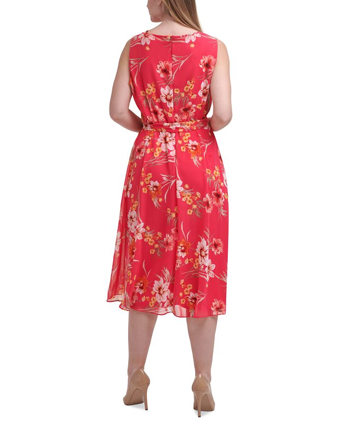 Jessica Howard Plus Size Floral-Print Midi Dress & Reviews - Dresses ...