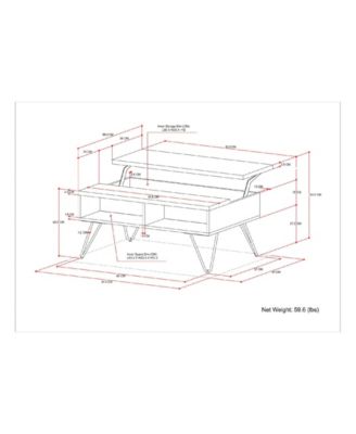 Hunter Solid Mango Wood Small Lift Top Coffee Table