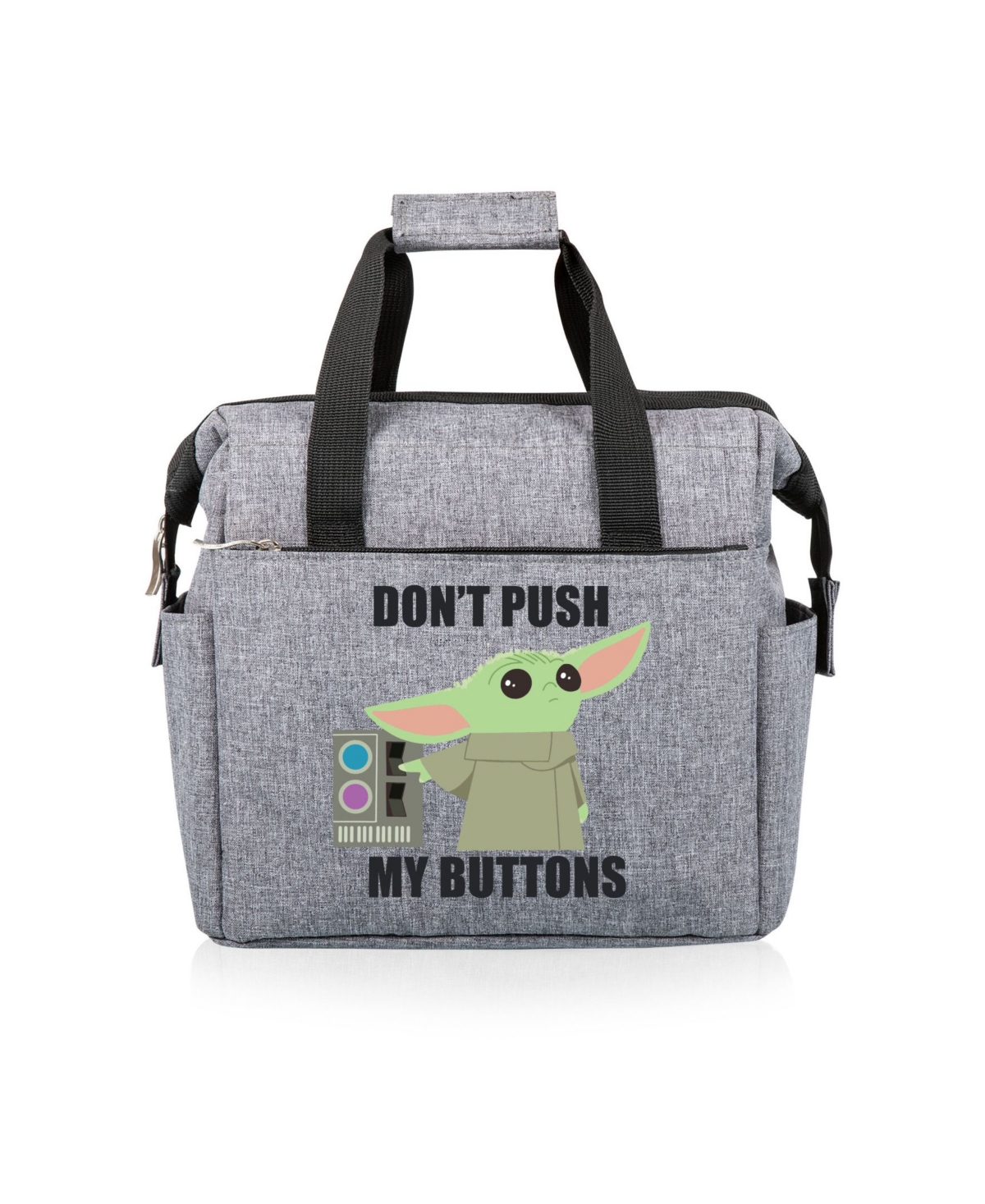 Mandalorian the Child on the Go Buttons Lunch Cooler Tote Bag - Heathered Gray