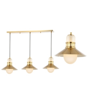 Shop Jonathan Y Colin 3-light Adjustable Retro Hurricane Triple Linear Led Pendant In Gold-tone