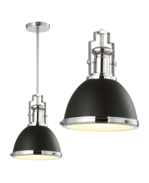 Jonathan Y Homer Adjustable Vintage-like Classic Led Pendant In Black