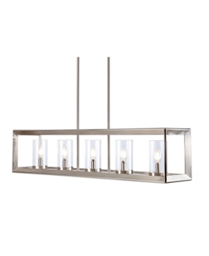 Shop Jonathan Y Anna Linear 5-light Led Pendant In Silver-tone