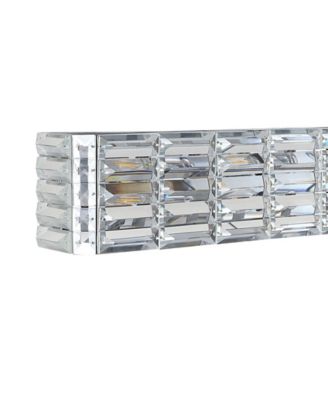 Evelyn Crystal Rectangle 4-Light Glam Modern LED Vanity Light