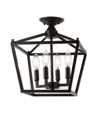 Plains Mini Lantern 4-Light Iron Modern Farmhouse LED Flush Mount