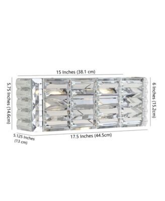 Evelyn Crystal Rectangle 2-Light Glam Modern LED Vanity Light