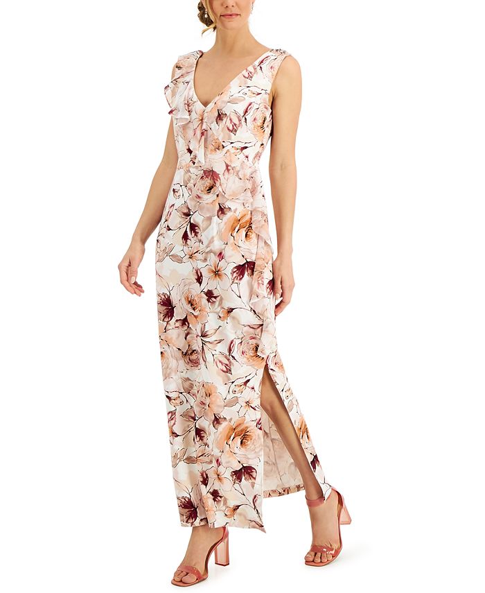 Connected Ruffled Floral Print Maxi Dress Macys 