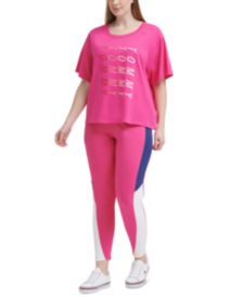 Plus Size Logo-Print T-Shirt & High-Rise Curve Colorblocked Leggings