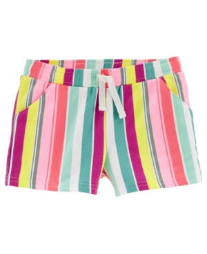 Baby Girls Striped Pull-On French Terry Shorts