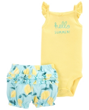 Baby Girls Flutter Bodysuit Short 2 Piece Set
