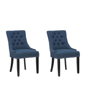 Upholstered Wingback Button Tufted Dining Chair Set of 2