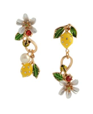 Betsey Johnson Lemon Mismatched Earrings - Macy's