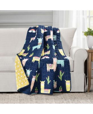 Kids Southwest Llama Cactus Throw, 60" x 50"