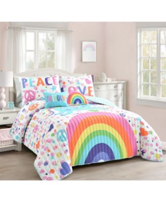 Kids Unicorn Rainbow 5-Pc. Quilt Set, Full/Queen