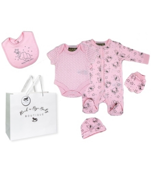 Baby Girls Elephant Layette Gift Set in Mesh Bag 5 Piece