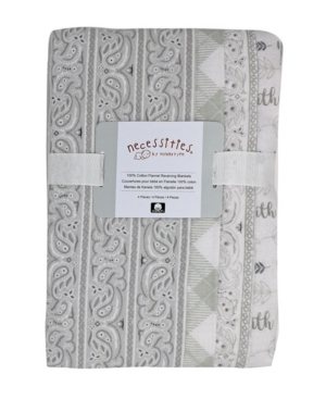 Tendertyme Baby Boys And Girls Paisley Receiving Blankets, Pack Of 4 In Gray