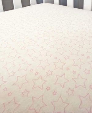 Tendertyme Baby Girls Flannel Star Crib Sheet In Pink