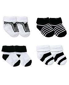 Baby Boys and Girls Boxed Baby Socks, Pack of 4