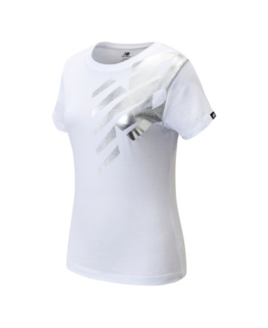 New Balance Big Girls Metallic Logo T-Shirt