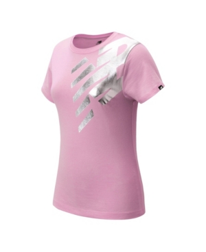 New Balance Big Girls Metallic Logo T-Shirt