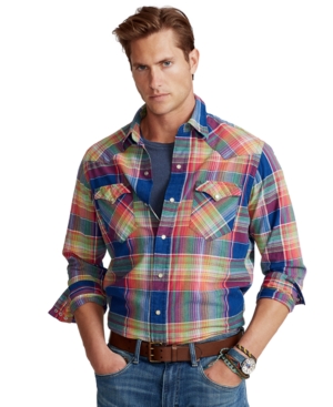 Polo Ralph Lauren Men's Classic-Fit Madras Western Shirt