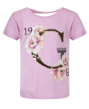 Big Girls Drapey Jersey Flip Sequin T-shirt