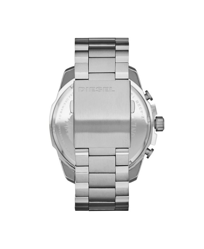 Diesel Men's Mega Chief Silver-Tone Stainless Steel Chronograph ...