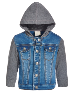 First Impressions Baby Boys Hooded Denim Jacket Created for Macy's