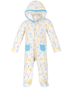 First Impressions Baby Boys Safari-print Cotton Coverall, Created For Macy's In Cali Blue
