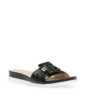 Anne Klein Women's Shanna Buckle Slip On Sandal