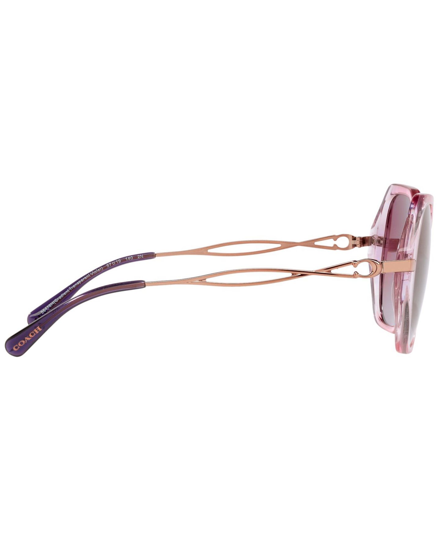 Женские солнцезащитные очки Coach Sunglasses, HC8315 57 C3445, цвет: Градиентный прозрачный фиолетовый / Фиолетовый градиентный — фото 4