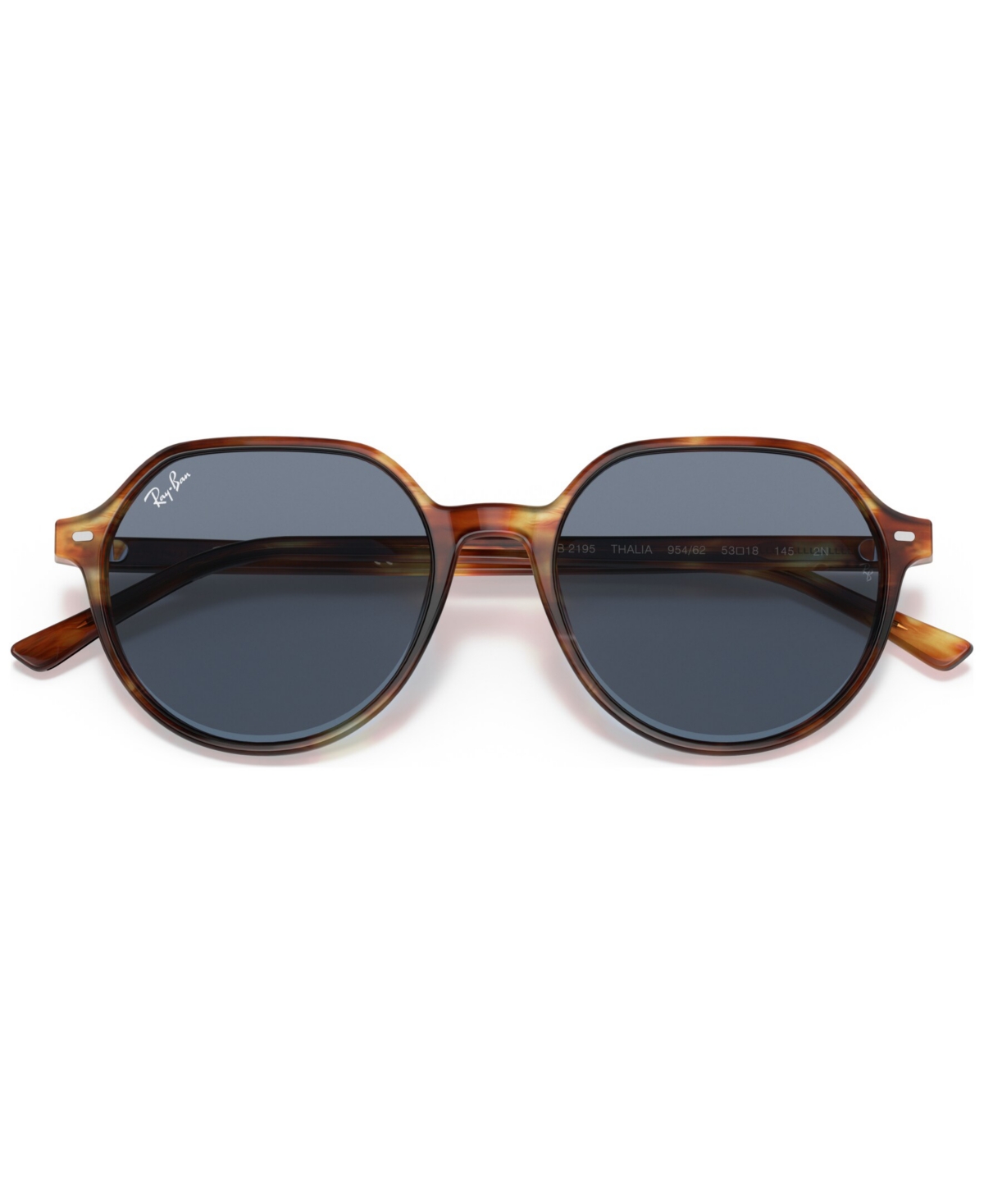 Ray Ban Womens Brown Rb2195 Thalia Square-frame Acetate Sunglasses In Striped Havana,blue