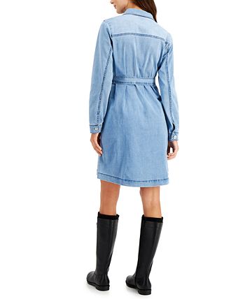 Style & Co Women's Belted Denim Dress, Created for Macy's & Reviews ...