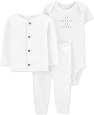 Carter's Baby Boys or Girls 3-Piece Bodysuit Cardigan & Pants Set
