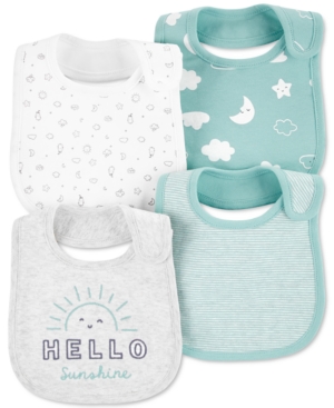 Carter's Baby Boys or Girls 4-Pack Cloud Teething Bibs