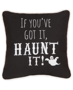 C & F Home Haunt It Halloween Decorative Pillow, 10" X 10" In Black