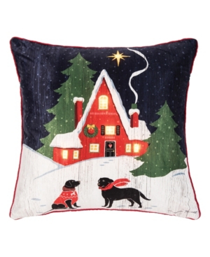 C & F Home Come Home For Christmas Led Pillow, 18" X 18" In Red