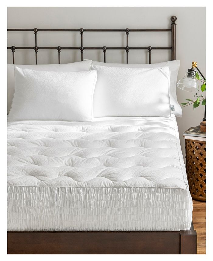 Laura Ashley Jacquard 400 ThreadCount Cotton Mattress Pad, Twin