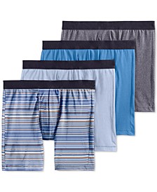 Men's Flex 365 Cotton Stretch Boxer Brief - 4 Pack, Created for Macy's