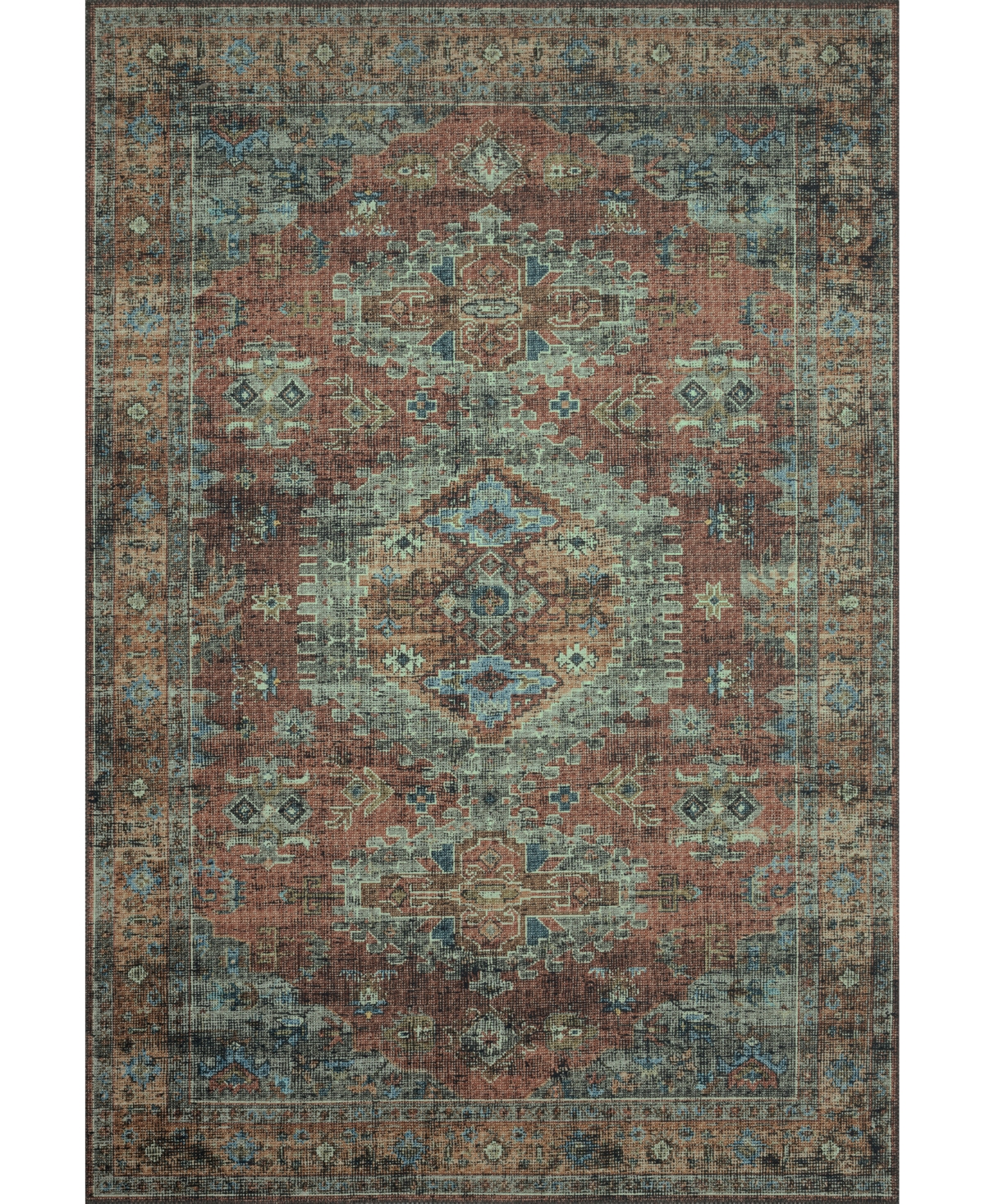 Loloi Ii Skye Sky-07 7'6in x 9'6in Area Rug - Terracotta