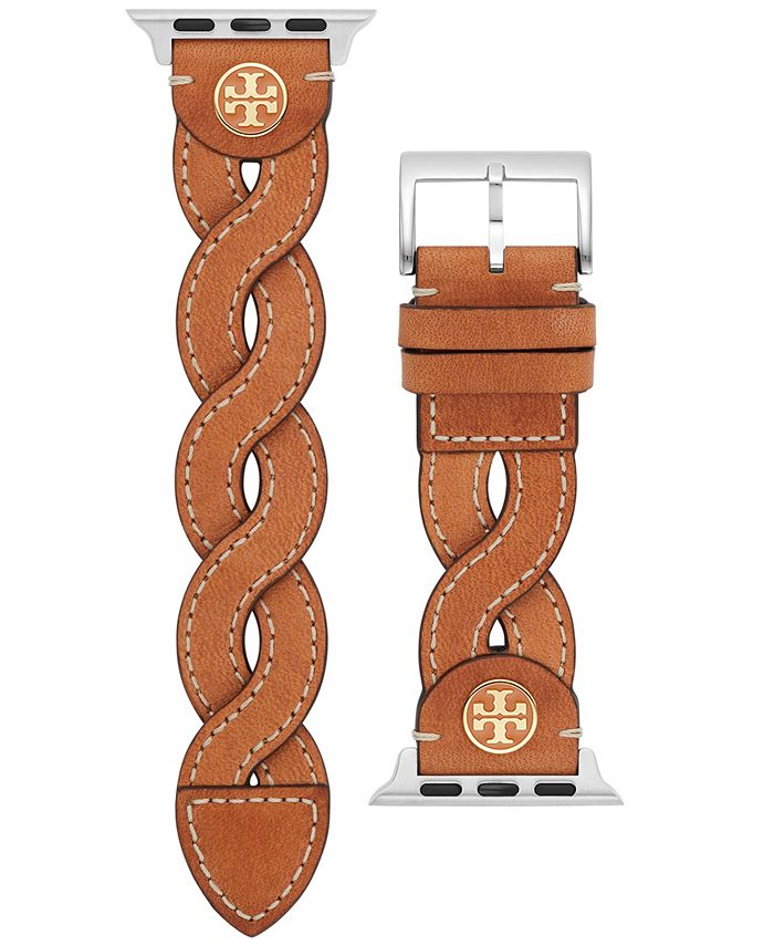 Tory Burch Women's Luggage Braided Leather Band for Apple Watch® 38mm ...