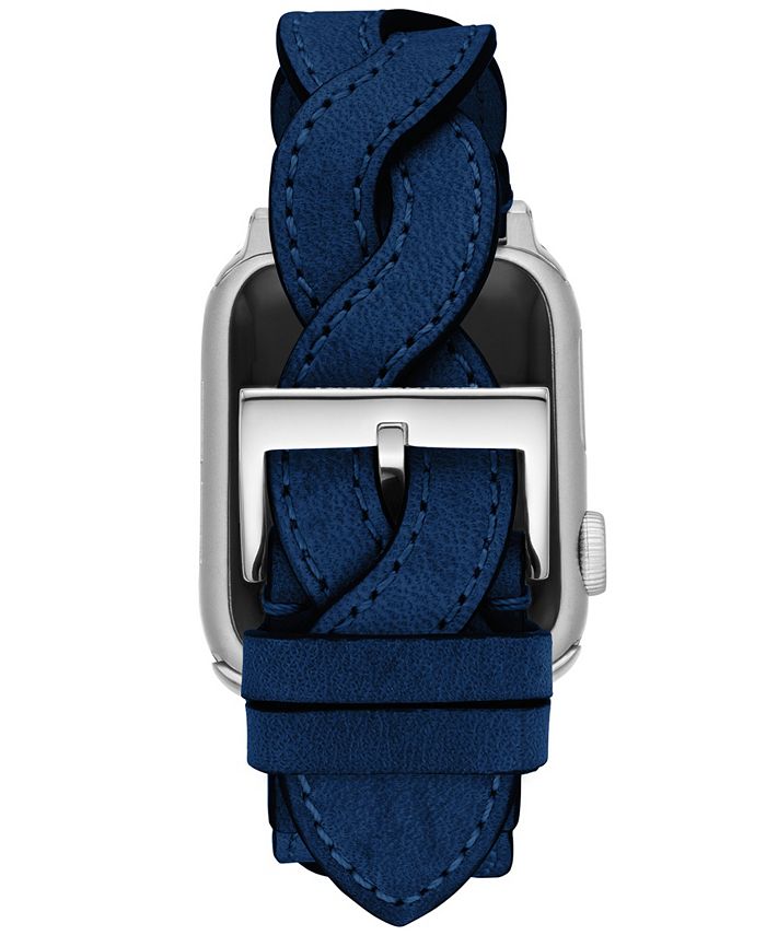 Tory Burch Women's Navy Braided Leather Band for Apple Watch® 38mm/40mm