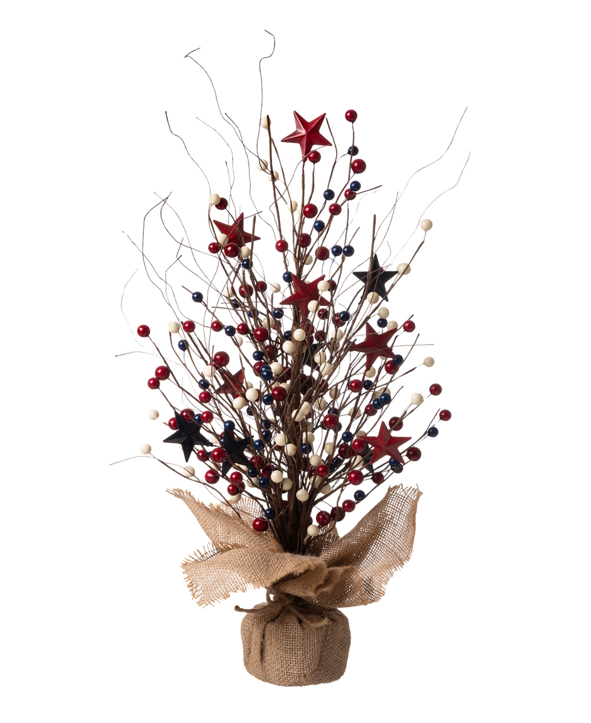 Glitzhome Americana Berry Table Tree In Red,blue,white