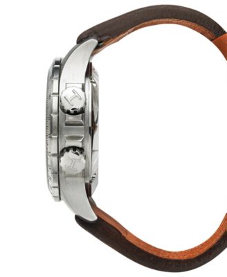Watch, Men's Swiss Automatic Chronograph Khaki X-Wind Brown Leather Strap 44mm H77616533