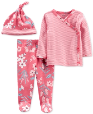 Carter's Baby Girls 3-Pc Floral Take-Me-Home Set