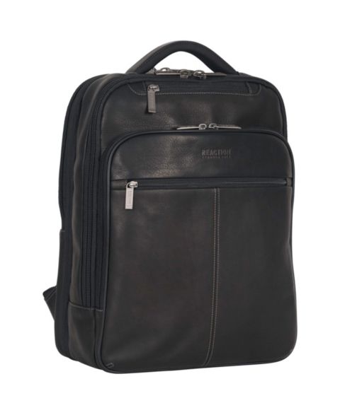 Рюкзак Kenneth Cole Reaction Full-Grain Colombian Leather 16" Laptop Tablet Travel, цвет: Чёрный